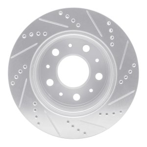 Ram Promaster 2500 Brake Rotor (1) - Rear Left - R1 Concepts - Drilled & Slotted - Silver - `14-`21